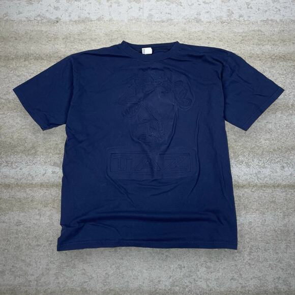 Looney Tunes Other - Vintage 90s Looney Tunes Shirt Mens XL Navy Blue Subtle Logo Cotton Short Sleeve